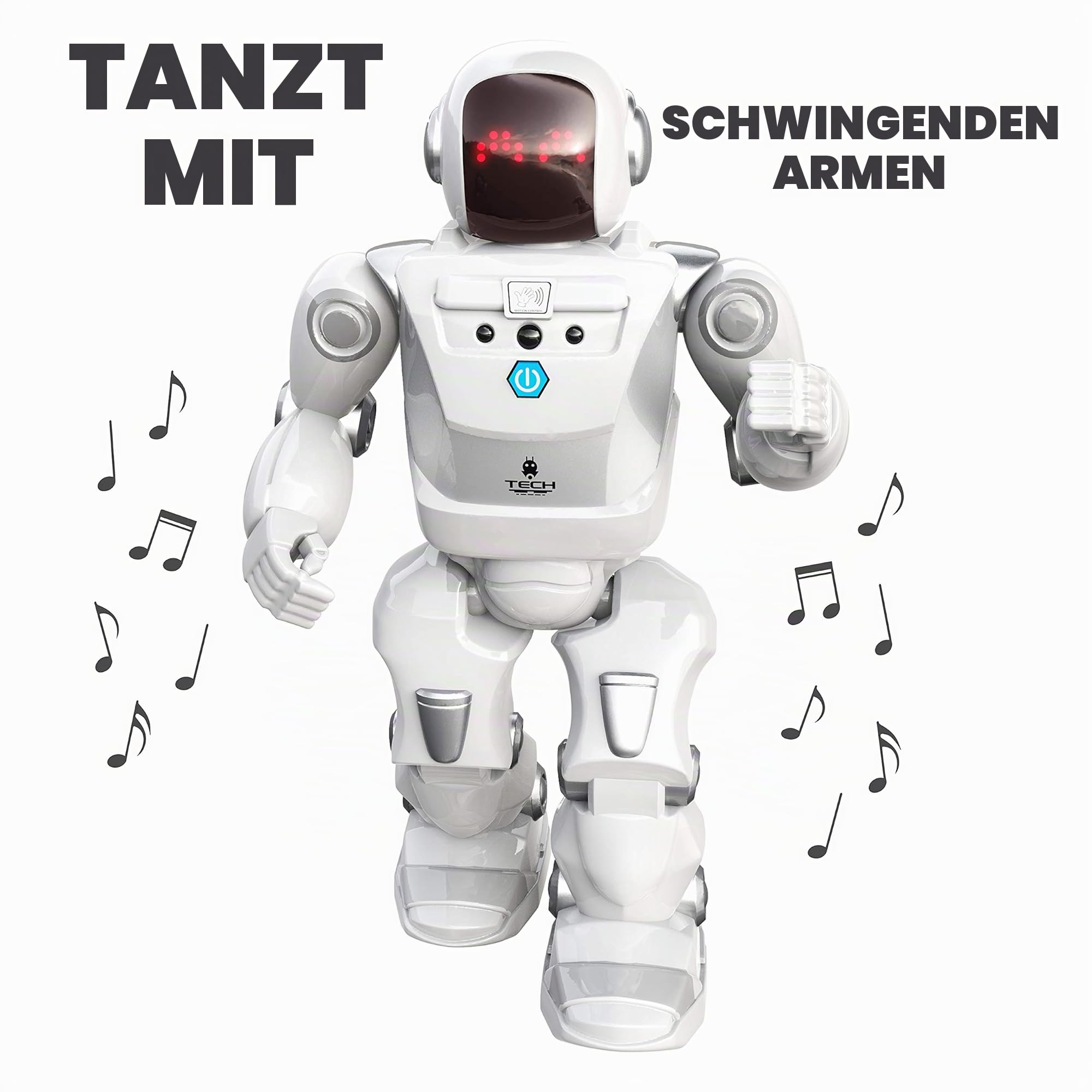 YCOO 88071 Programm A BOT X by Silverlit, Ferngesteuerter Roboter, programmierbar, Ton- und Lichteffekte, Bewegungssensoren, multidirektionale Steuerung, Reichweite 1m, 40 cm, weiß, ab 5 Jahren