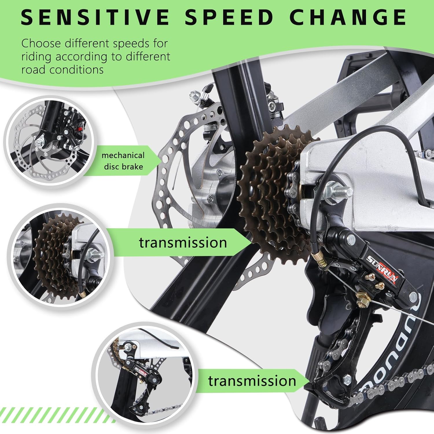 20-Inch Kids Mountain Bike, Lightweight Magnesium Alloy Frame, 7-Speed Gears with Dual Disc Brakes, Front Suspension, LED Headlight, Youth Bike for Ages 6-14