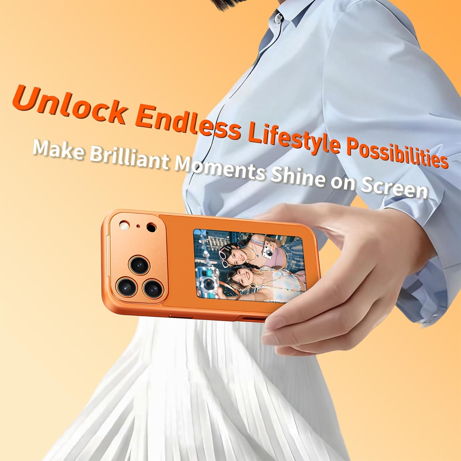 6 Colors Smart Ink Phone Case for iPhone, NFC Drop Ink Screen, Smart Phone Case for iPhone 16/15/14/13Pro MAX (White, for iphone17 Pro Max)