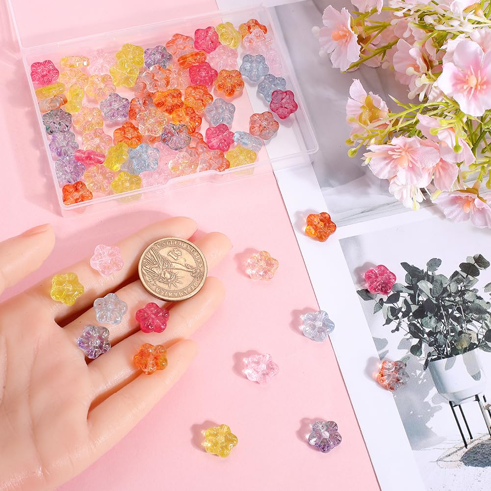SUNNYCLUE Blumen Perlenkappen Set – 300 Stück, 10 Stile, Silber, Edelstahl, Für Schmuckherstellung