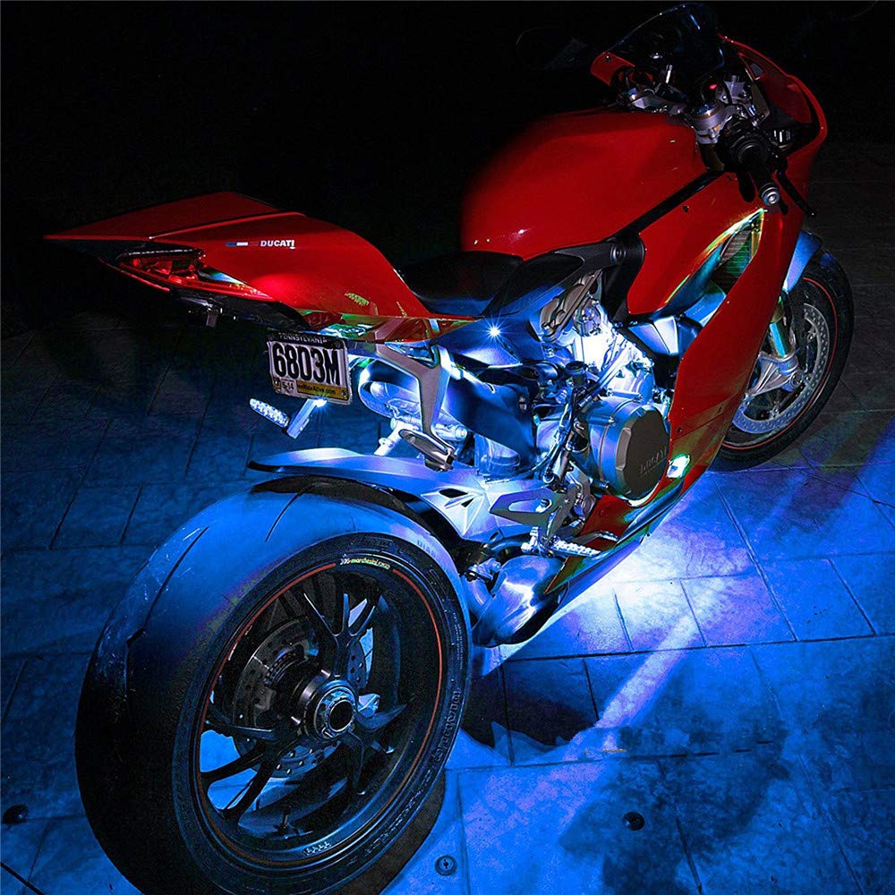 Riloer Taśma oświetleniowa LED do samochodu, 6 w 1, uniwersalna, do wnętrza samochodu, kolorowa atmosfera RGB, dekoracyjne neonowe paski świetlne do samochodu, motocykla, wnętrza samochodu z pilotem zdalnego sterowania