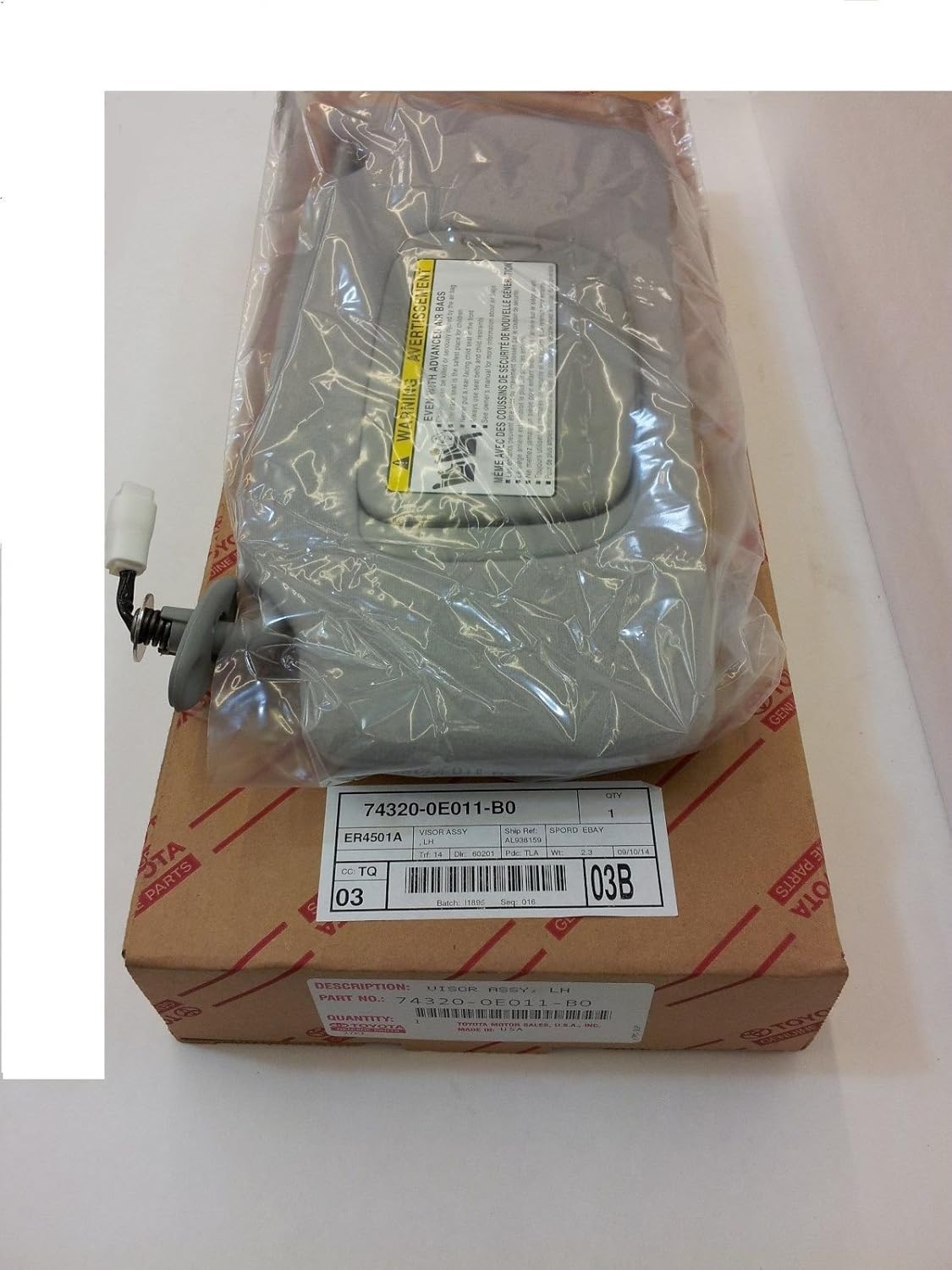 LEXUS RX330 RX350 RX400H DRIVER SIDE VISOR OEM 74320-0E011-B0