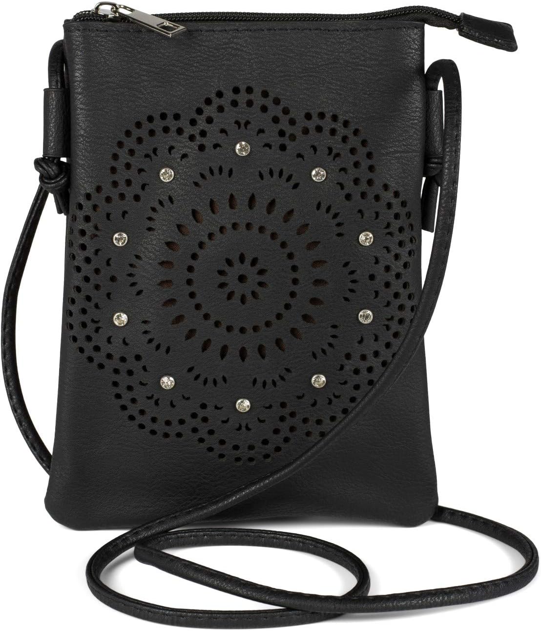 Sac Mini Poppy Noir Fleurs Fuchsia | Fait Main France | Unique
