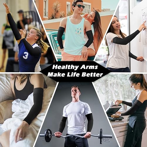 Miniatura 7 de Ailaka Mangas de compresión médica para hombres y mujeres, mangas de compresión de linfedema de 20-30 mmHg, soporte para dolor de brazos, hinchazón,