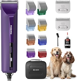 FuzzyFix AmpFix Pro Dog Grooming Clippers: 2-Speed Quiet Motor, Detachable Blades, Lightweight Anti-Slip for Thick Coats