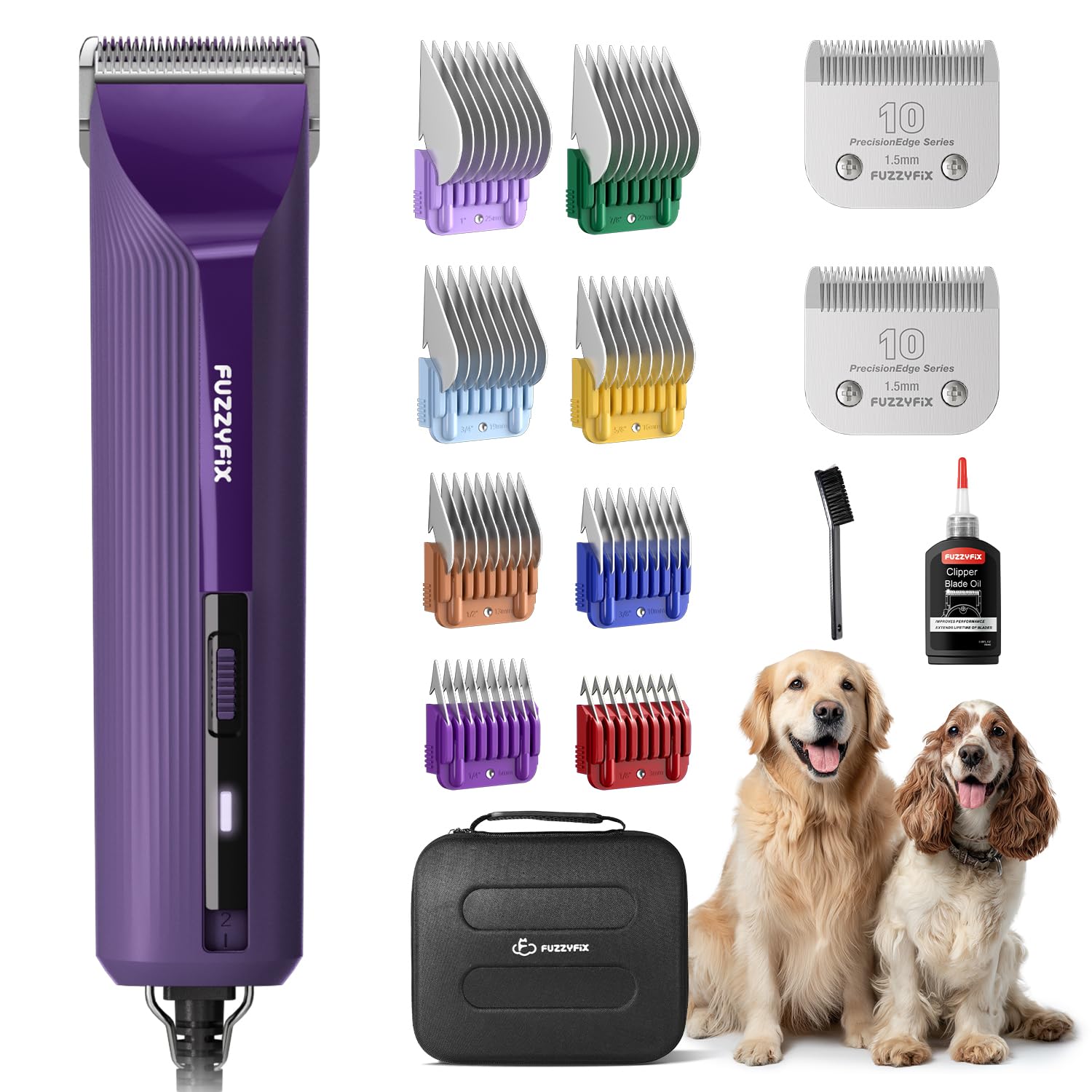 Cortadora profesional para perros, 2 velocidades, cable de 3 m, funcionamiento silencioso y sin sobrecalentamiento, carcasa antideslizante e irrompible, para todo tipo de pelaje