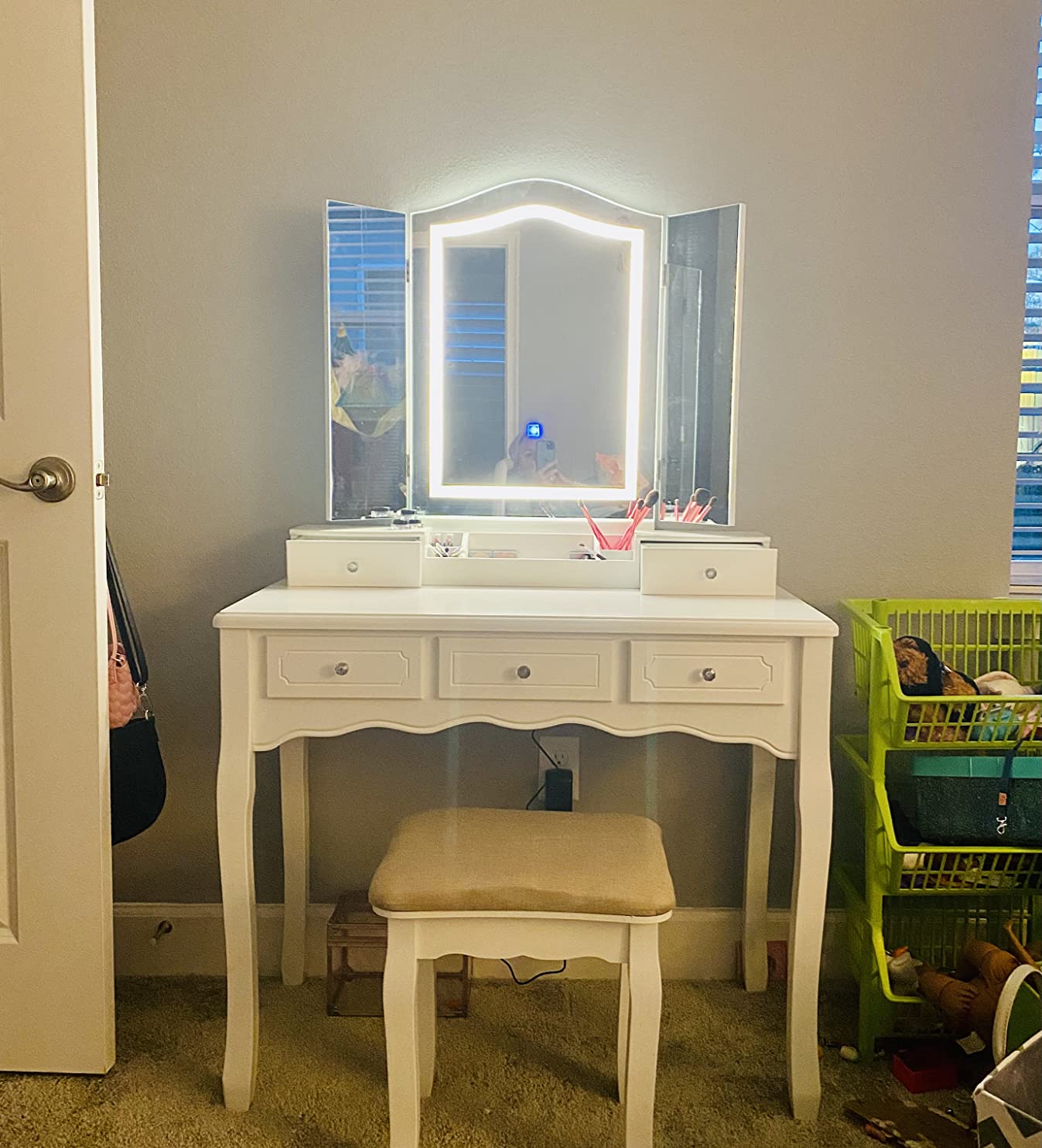 38/mo Finance BEWISHOME Makeup Vanity with Lights, Vanity Set with