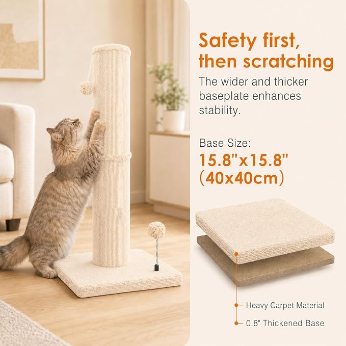 Rascador para gatos PuzzlePaw torre beige 33.5 in alto miniatura 7