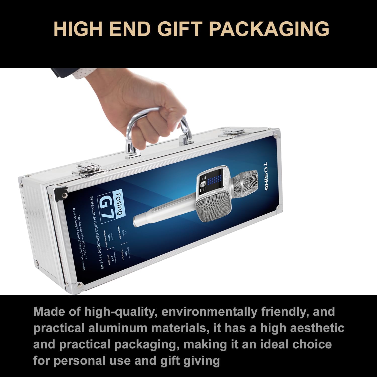 TOSING G7 PRO Karaoke Machine for Adults/Kids Singing Microphone,Bluetooth Mic,Wireless Recording 20W Louder Hook to Tv/Pc/Car/Bluetooth Speaker PA System