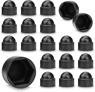 Bolt and Nut Caps Covers Plastic - 20Pcs Screw Protector Caps Black Nuts Bolts M8 Nut and Bolt Round Rubber End Caps Small Nuts and Bolts Decorative Screw Caps Rubber Bolt Caps Rubber End Cap Nuts