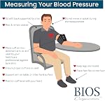 BIOS Diagnostics Blood Pressure Monitor, Tubeless – Upper Arm Cuff, 2-User Memory (150 Readings Each), 3X Averaging, Irregular Heartbeat Detection, Arm Movement Indicator