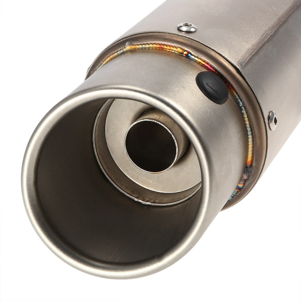 ACAGALA Silenciador de escape con color esmerilado oblicuo de 38-51mm, reajustable para motocicletas ATV universal