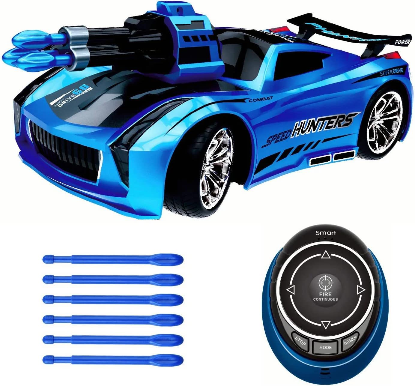 AMERTEER Remote Control Car, High Speed Racing Car with USB Charger, Multi Function & LED Light, Smart Watch Voice Command Remote Control Car (Blue)