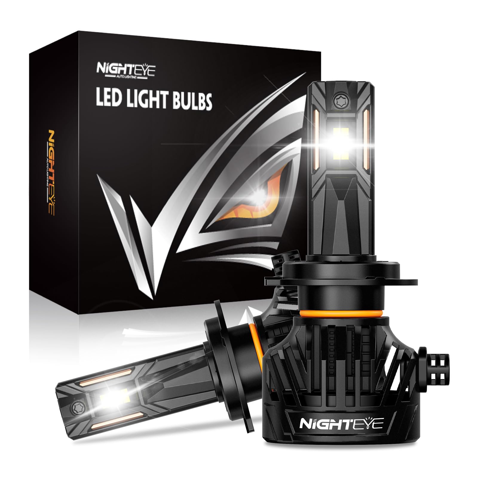NIGHTEYE Bombillas LED H7 34000LM, Blanco Frío 6500K, Pack de 2 | 130W, Plug & Play, 100000 Horas, IP68 Impermeable, 12000RPM, Ventilador de alta velocidad