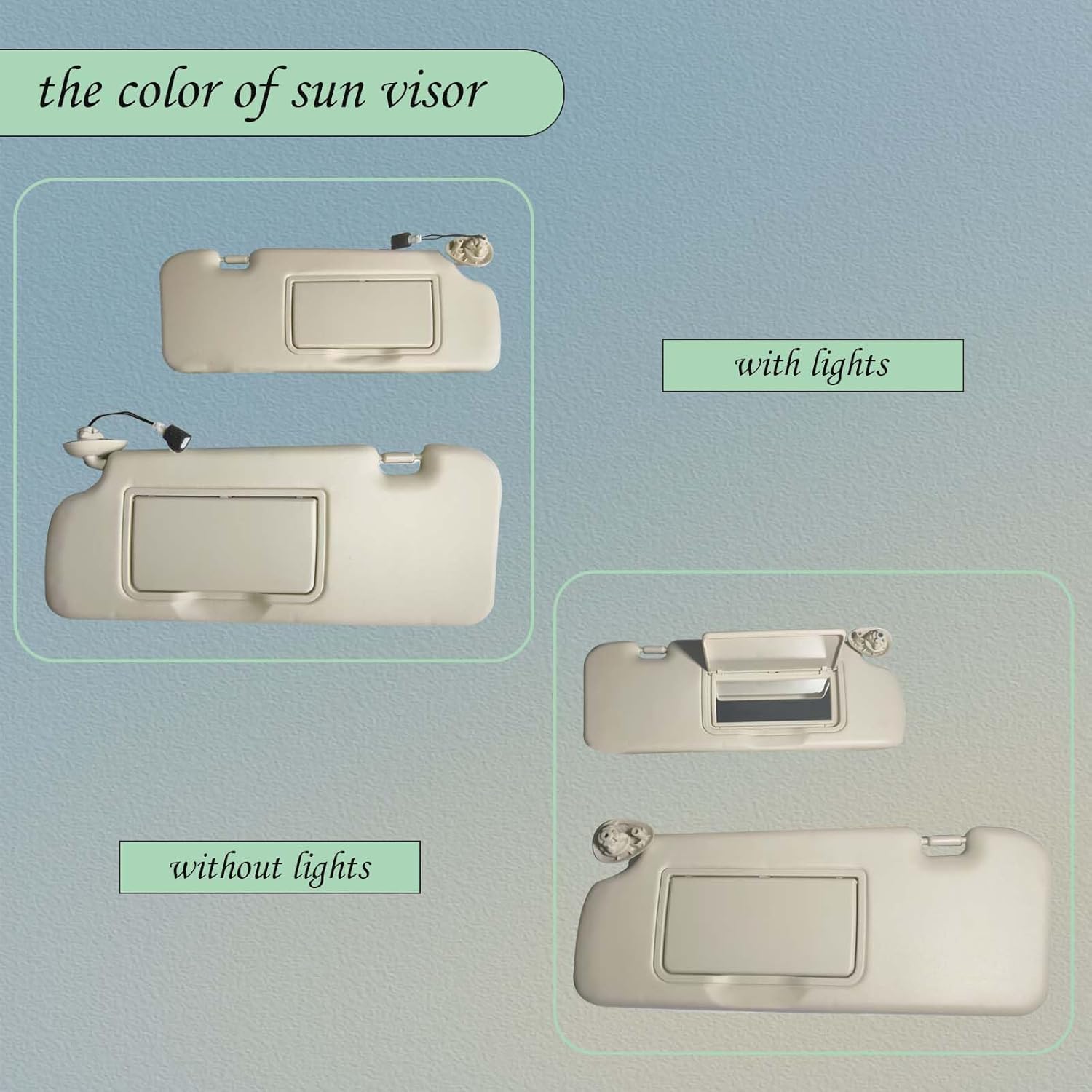 Car Sun Visors Fit for Honda CR-V 2012-2016,Driver Left & Passenger Right Side Sun Visor, Replacement OEM: 83280-TLA-A12ZA,83230-TLA-A61ZA (with Lights,Left)