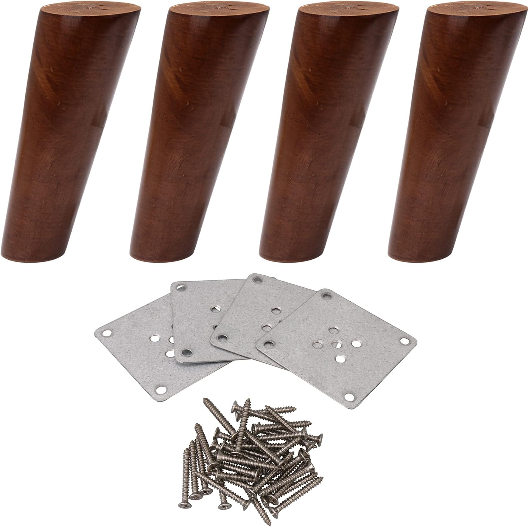 4Pcs 6inch Sofa Legs Walnut Color Oblique Tapered Reliable Wood Furniture Sofa Feet Cabinets Legs