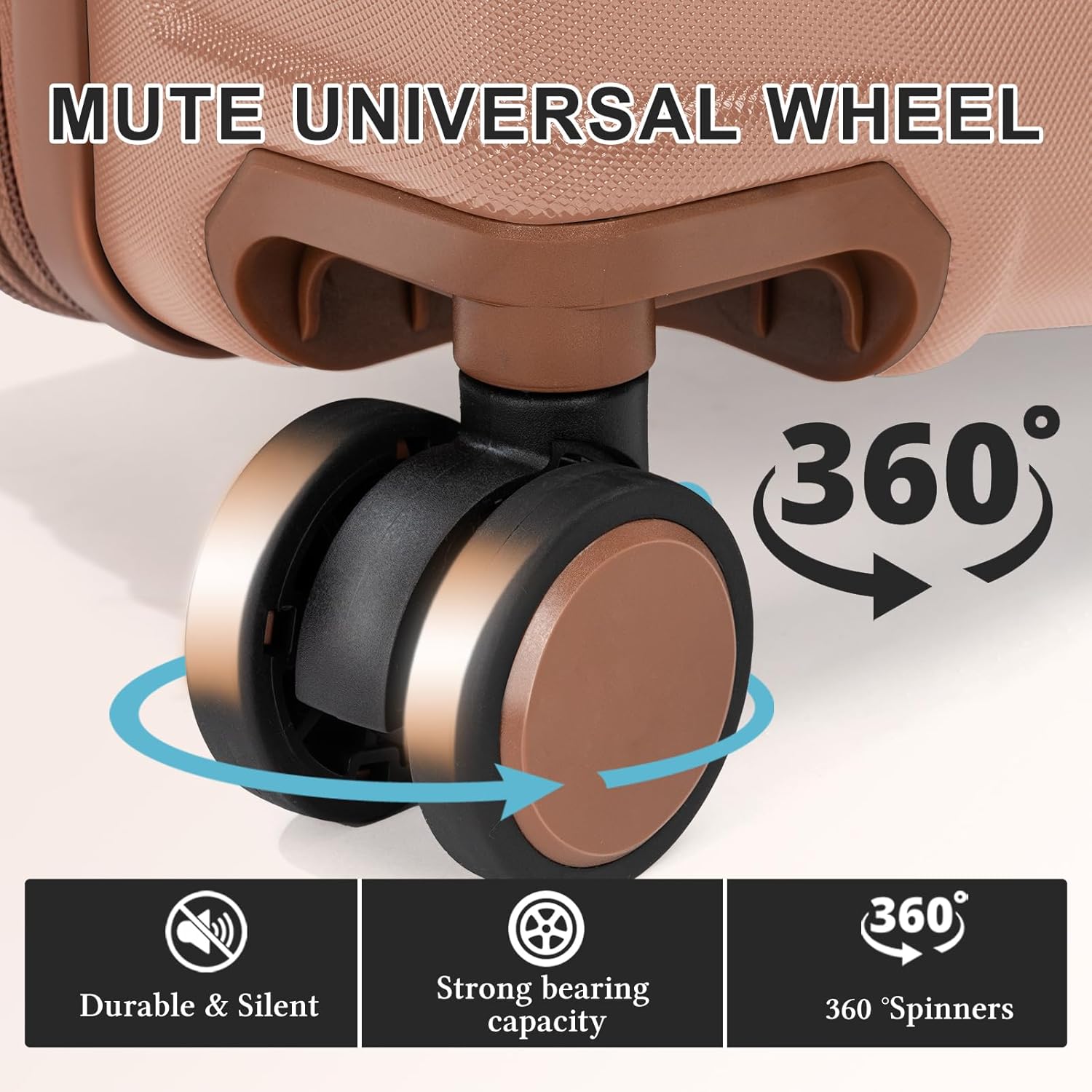 5 piece Luggage Set Expandable Suitcase 22x14x9 Airline Approved Carry on, ABS Hard Case Suitcases with Spinner Wheels, TSA Lock (Pink) - Image 4