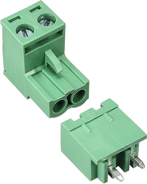 sourcing map 2 Pin 5.08mm Pitch Male Female PCB Screw Terminal Block 20 Sets