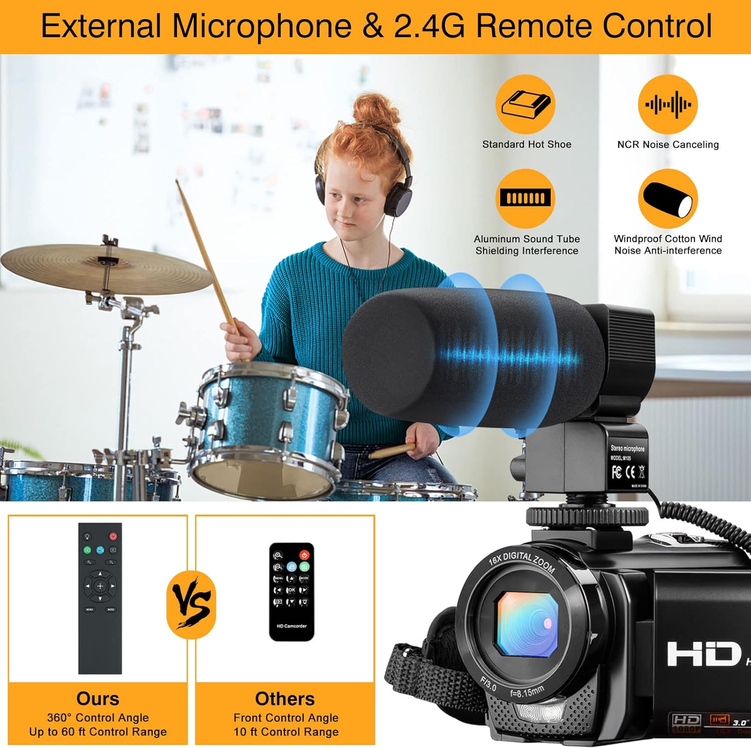 Best Quality 🔥 Video Camera Camcorder for YouTube, Aasonida Digital Vlogging Camera FHD 1080P 30FPS 24MP 3.0 Inch 270° Rotation Screen Video Recorder with Microphone, Remote Control, 2 Batteries