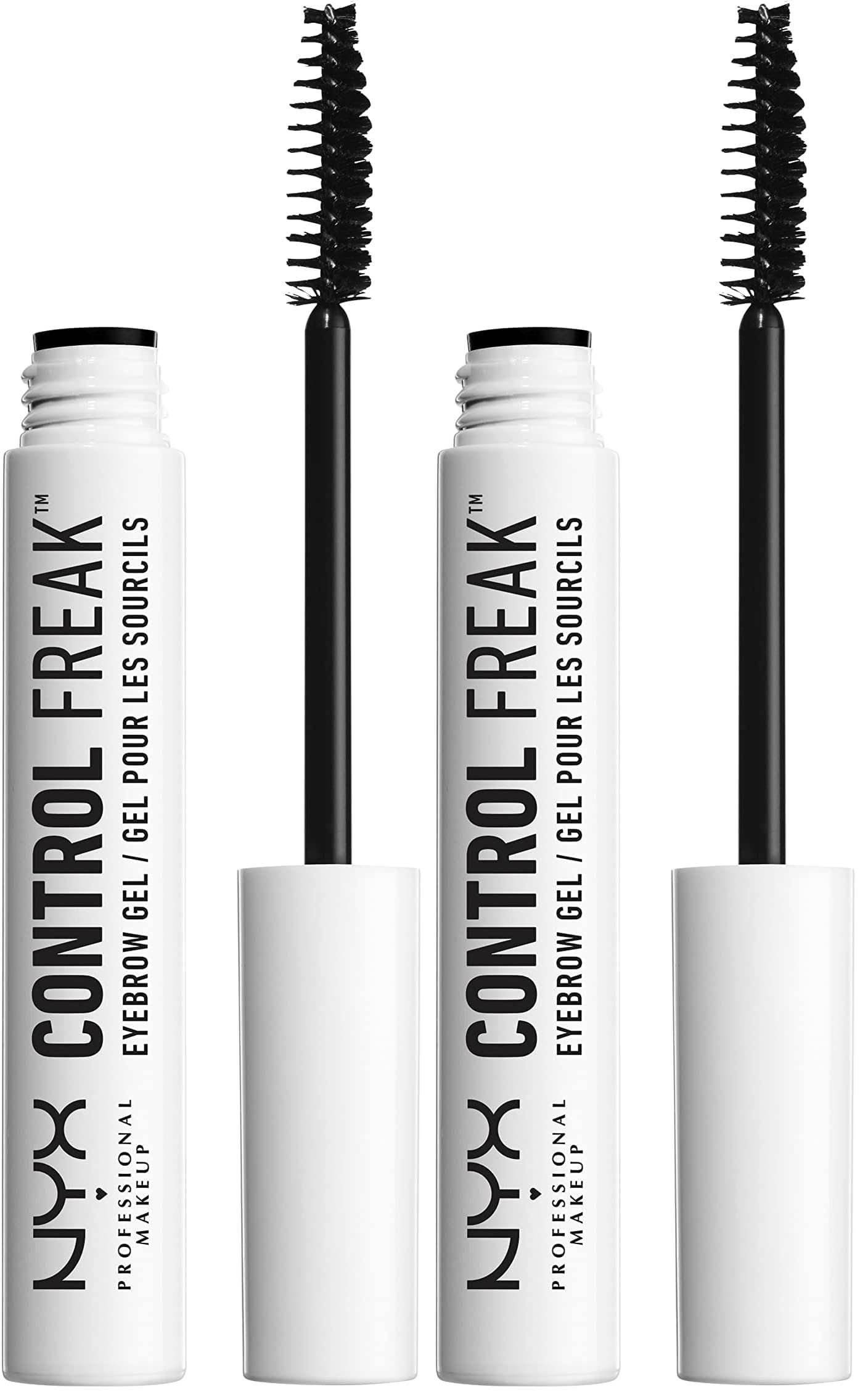 NYX Professional Makeup Augenbrauengel, Control Freak Eyebrow Gel, Klarer Brow Setter und transparente Mascara, Für gezähmte Augenbrauen fixierte Augenbrauenfarbe, Ohne Kleben oder Bröckeln, 10 ml