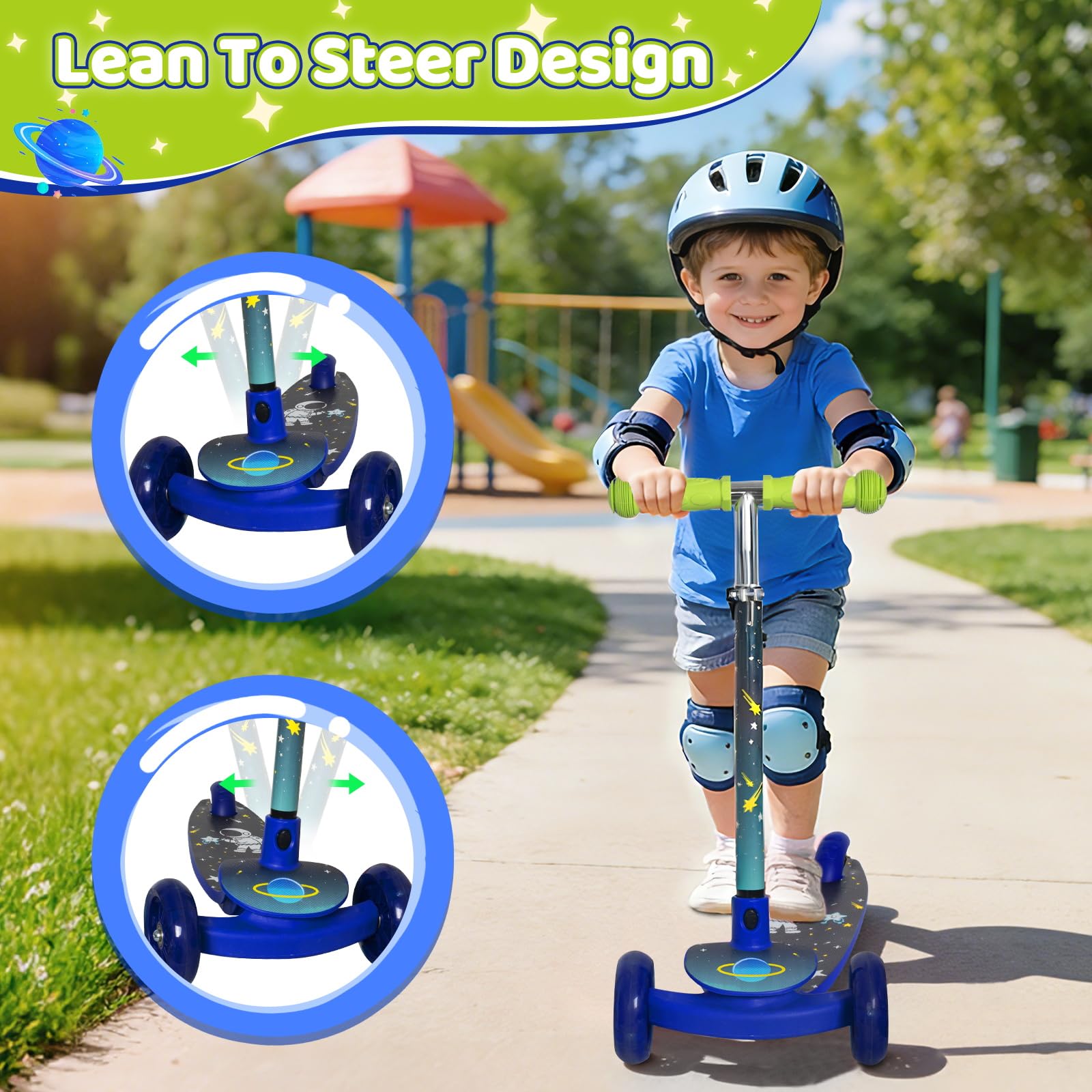 Nattork Kinderoller Roller Kinder LED Leuchtenden 3-6 Jahren Scooter für Jungen Mädchen 2–5 Jahren, rutschfeste Plattform Kinderscooter