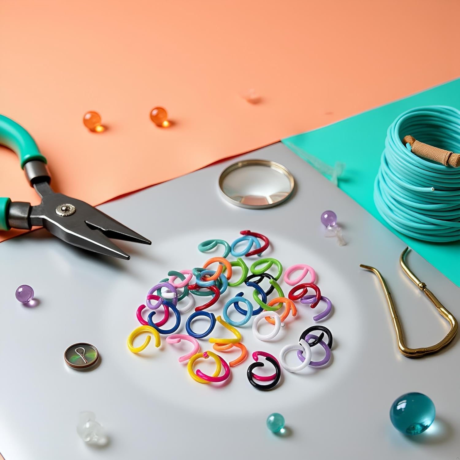 300 Pcs 8 mm Colorful Metal Open Jump Rings, for Bracelet Charms, Jewelry Connectors, Craft Keychains, Jewelry Findings, Jump Rings - Image 8