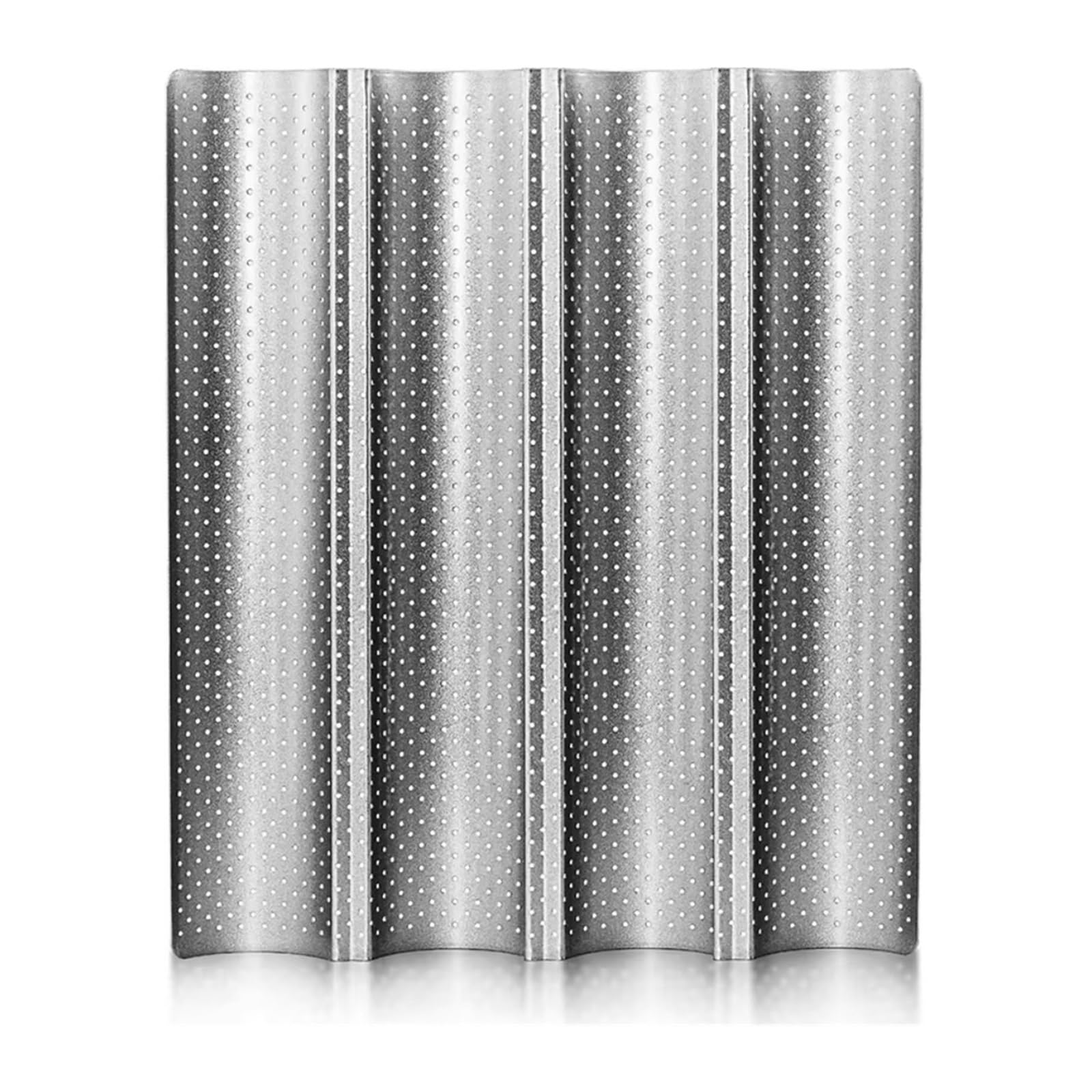 Molde para baguette, bandeja perforada 4 panes antiadherente | Herramienta de repostería de acero al carbono para pan francés