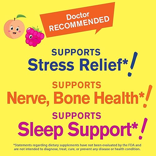 Miniatura 3 de Gomitas de citrato de magnesio para niños (paquete de 2)  Suplemento masticable para aliviar el estrés para niños  Calma natural, apoyo al estado de