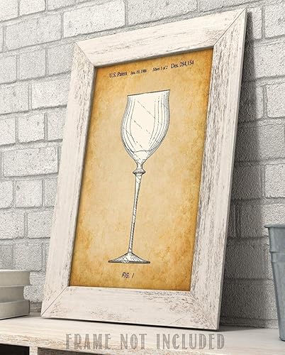 Miniatura 4 de Wine Glass - 11x14 Unframed Patent Print - Makes a Great Winery, Wine Cellar or Home Bar Decor and Gift Under $15 for Wine Lovers