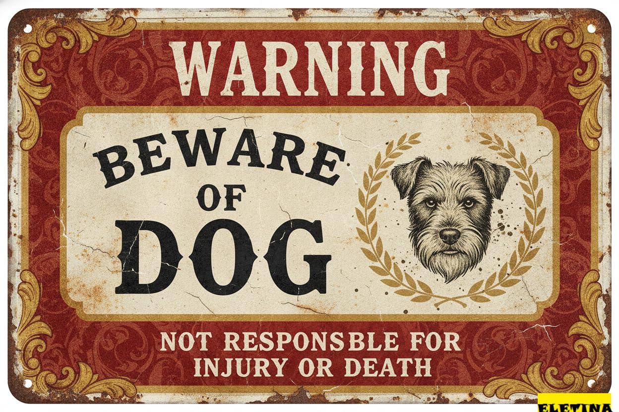 Tin Sign for Man Cave Beware Of Dog Yorkie Metal Warning Beware Of Dog S Fence Outdoor Farm Garden Gate Home Yard Decor 8x12in Private Property Decorative