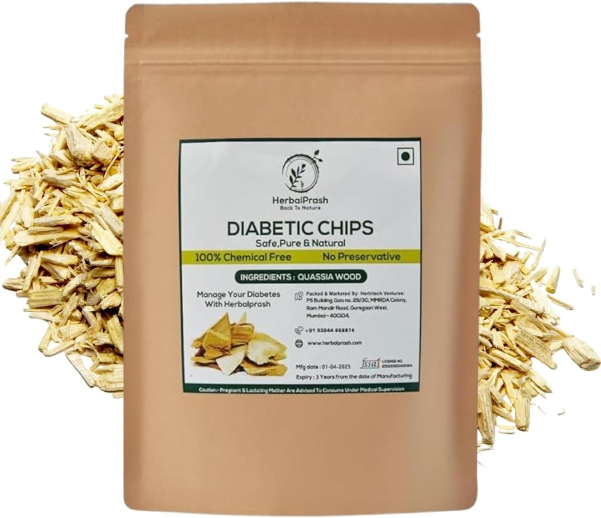 Diabetic chips - 200g koshiya lakdi,Bitter woods,Madhumeh Lakdi,Quassia,Kawasiya diabetes chips for lowering blood sugar dry