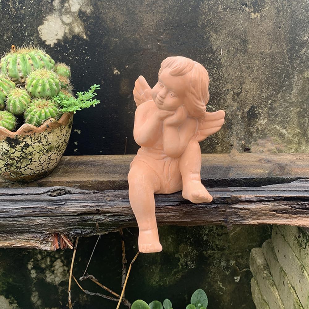 Amazon.com: Getrelax Red Terracotta Garden Gnome Angel Figurine