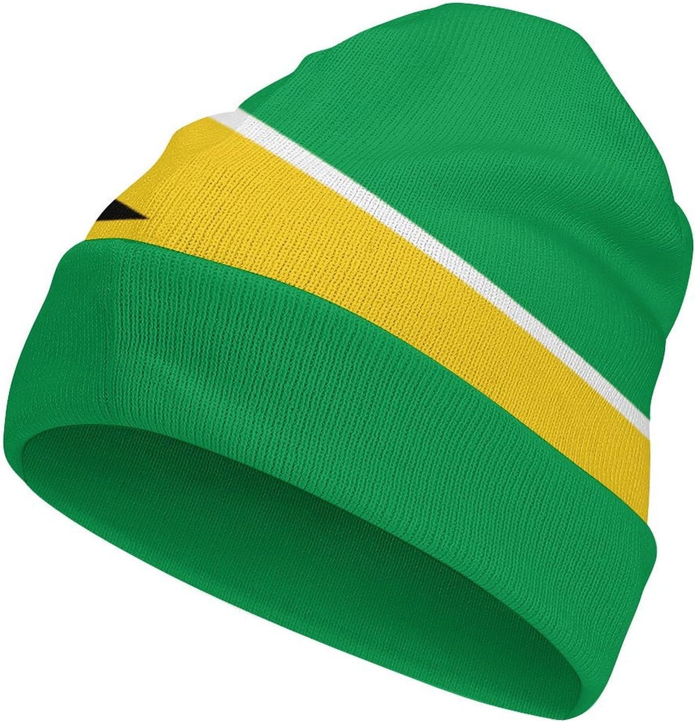 Zakqeik Jamaican Flag Women Winter Beanie Hat Warm Snow Knit Skull-Ski Cap Cute