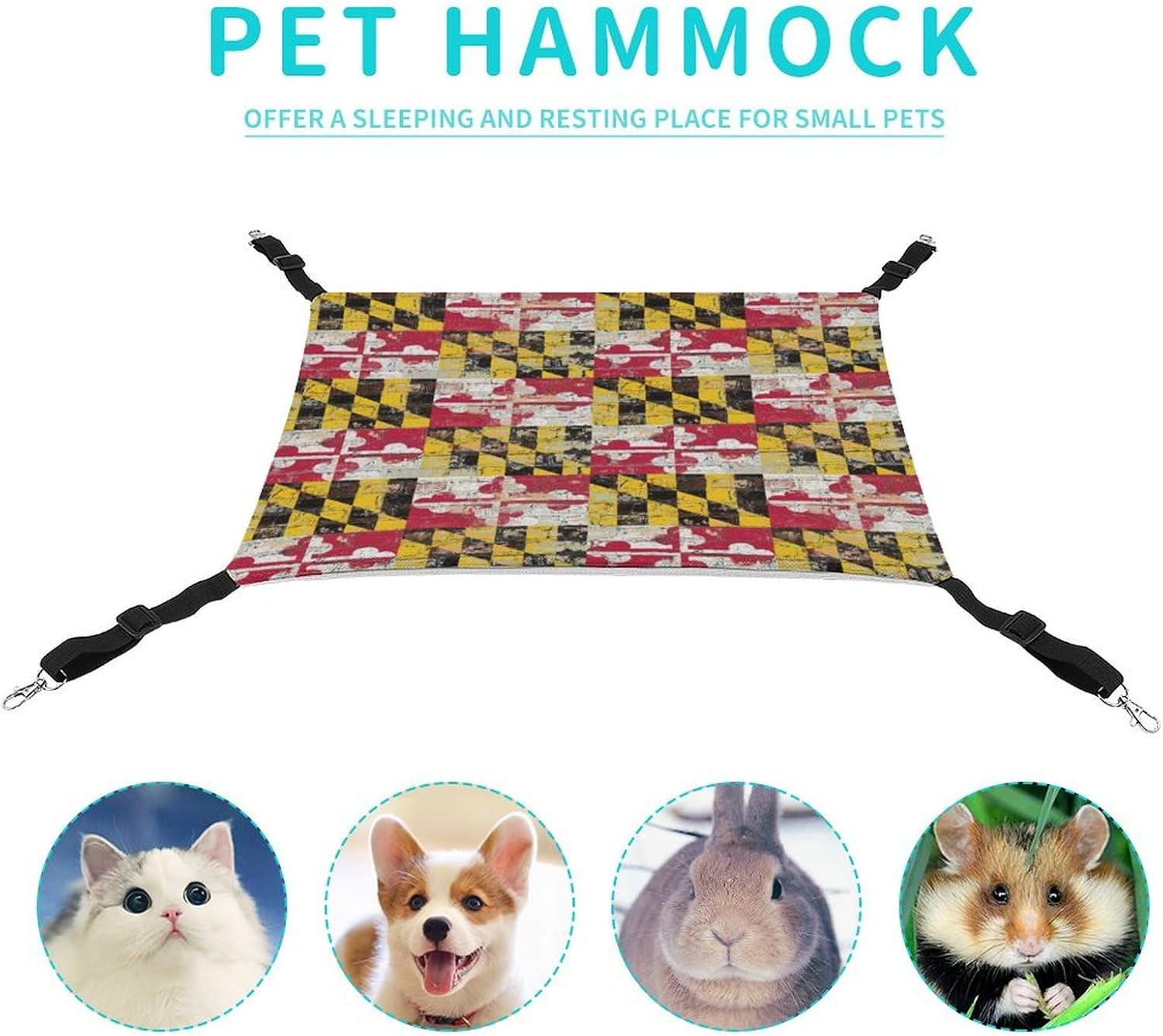 review Maryland State Flag Wall Cat Hammock- Comfort & Style Soft Pet Bed for Cat Puppy Or Small Pet
