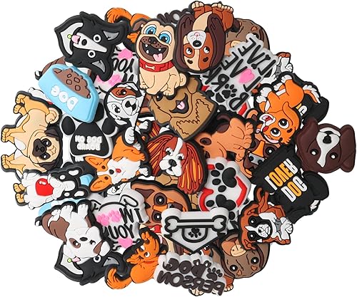 Miniatura 6 de Dijes de decoración de zapatos de perro, 25 piezas de lindos dijes de perros para zapatos, cachorros, zapatos de mascotas para adultos, amantes de