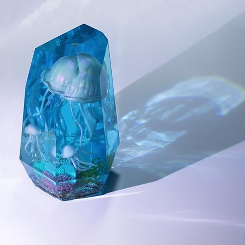 Miniatura 7 de Kit de preservación de flores de resina de molde de silicona de gema de cristal grande con cadena de luces LED, paquete de 9