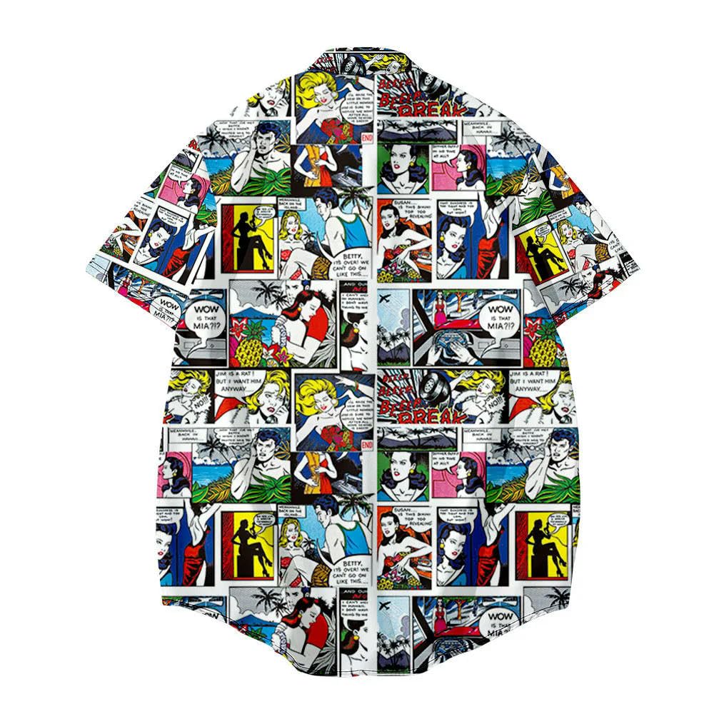Hawaii Camisa Hombres Hawaiian Camisa Impreso Playa Solapa Camisa Casual Verano Manga Corta
