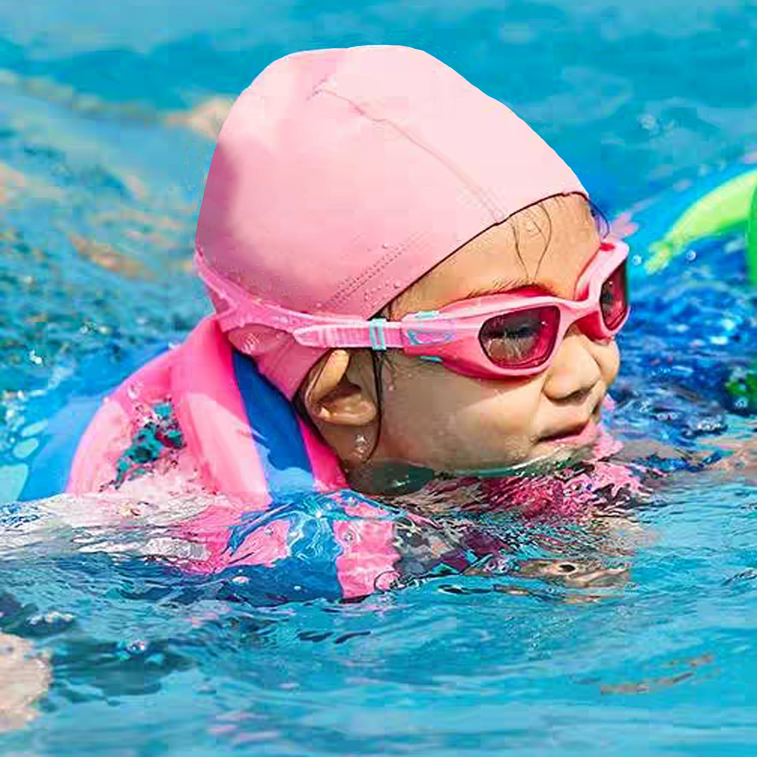 2 Pcs Elastic Swim Caps Comfortable Non-slip Fabric Swimming Hat Lightweight Bathing Caps for