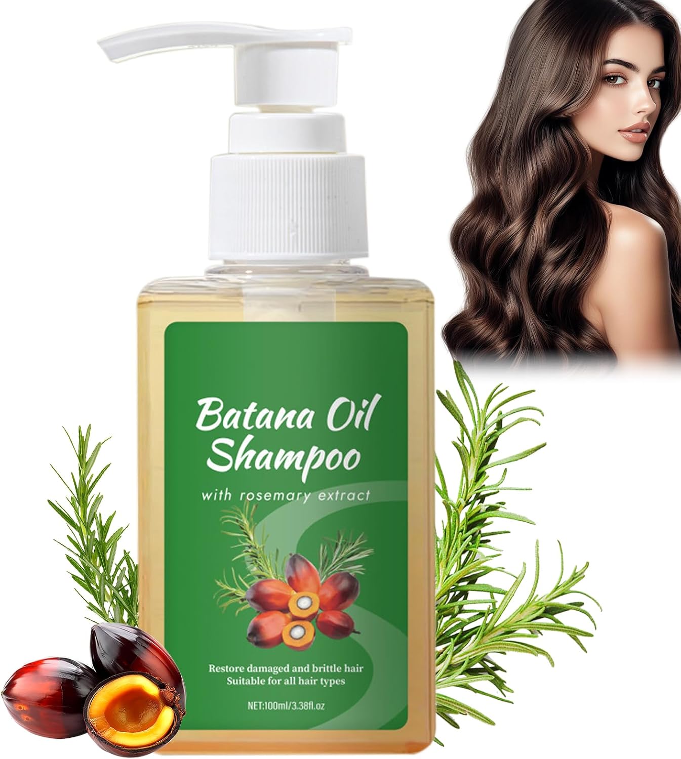 Batana Oil Hair Growth Shampoo, Conditioner for Thinning Hair for Women & Men Hair Loss, with Rosemary Extract, Repairs DamagedHair, Anti Loss, Daily Hair Care for Longer, Thicker, FullerHair