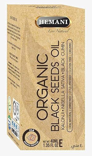Miniatura 3 de Hemani Aceite de semilla negra de 1.2 fl oz - Aceite de comino negro puro prensado en frío de Nigella Sativa para la salud digestiva, apoyo del