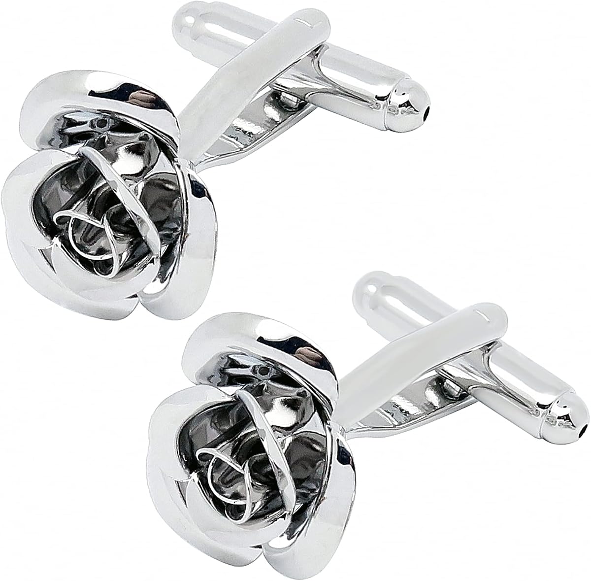Rose Flower Women Men Cufflinks with Gift Box for French Shirt