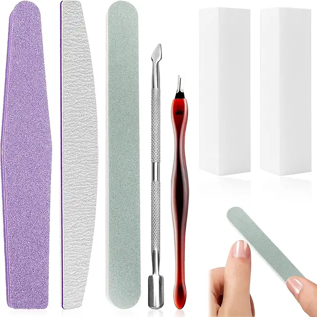 Kit Lime per Unghie Professionale TCASENER 7pcs - Set Completo Manicure