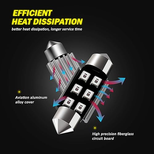 Miniatura 63 de AUXLIGHT DE3175 DE3021 6418 6411 211-2 212-2 578 569 Canbus Bombillas LED de luz interior sin errores 6000K Xenon Blanco, Super brillante 6SMD chips