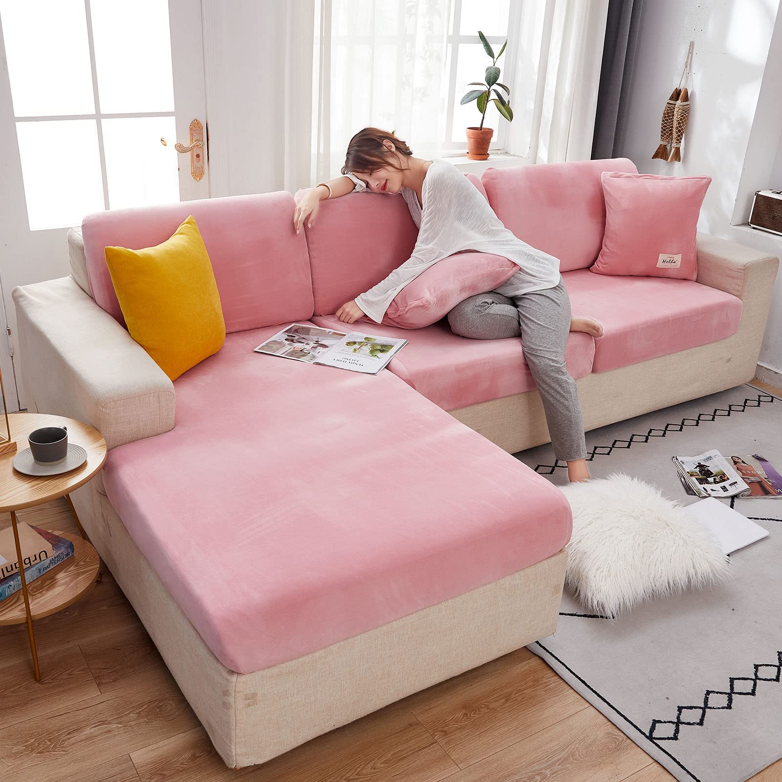 Amazon.com: Extra Large Velvet Sectional Couch Cushion Covers for