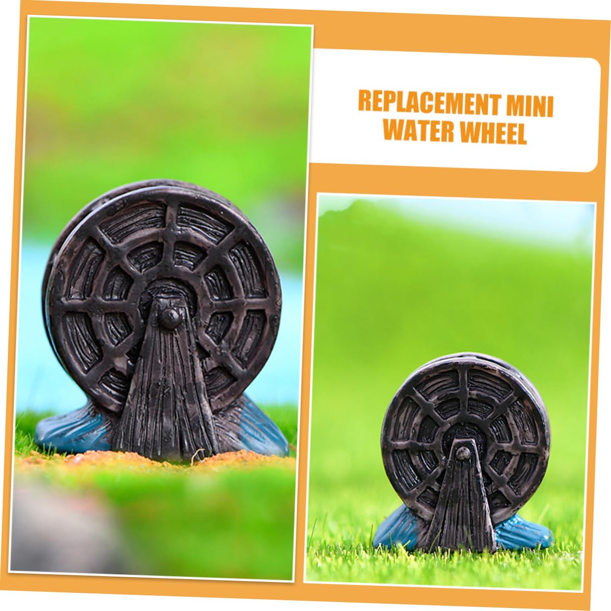 Hemobllo 50pezzi Mini Water Wheel Model for Garden Decor Portable Artificial Rockery Wheel for Fish Tank and Aquarium Landscape Accessory