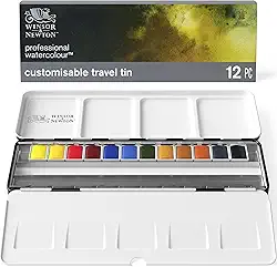 Winsor & Newton Aquarela Profissional Black Box, 12 Cores