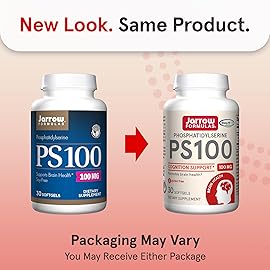 Jarrow Formulas PS100 Phosphatidylserine 100 mg, Dietary Supplement for Brain Health and Cognition Support, 30 Softgels, 10-30 Day Supply, Pack of 12