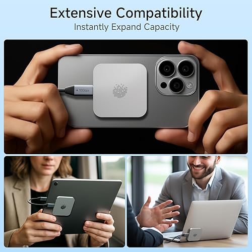 Miniatura 4 de fanxiang SSD portátil magnético de 1 TB, SSD externo con USB 3.2 Gen 1 tipo C y anillo magnético, almacenamiento compacto para iPhone 1615,