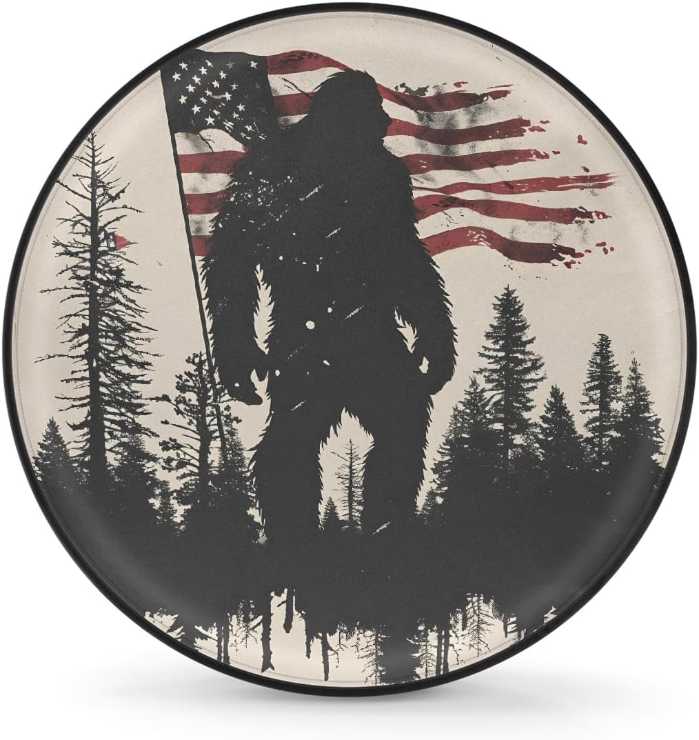 Flag Bigfoot Spare Tire Cover Dust-Proof Wheel Protector for Cars,15" | Flag Bigfoot American Waterproof Wheel Covers Universal Wheel Tire Protectors for Cars Travel Trailer RV Truck SUV Camper