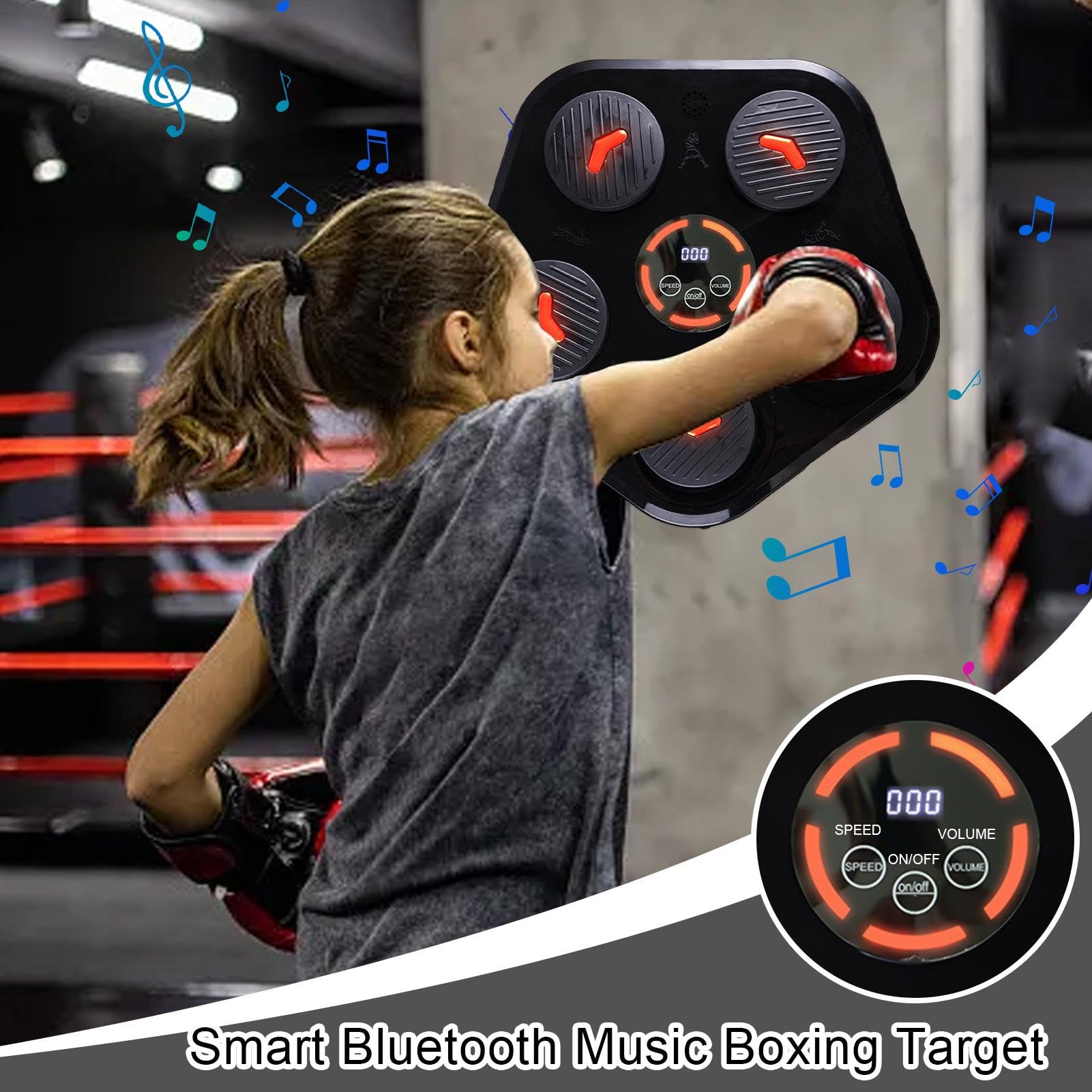Macchina Da Box Musicale Per Adulti Macchina Da Pugni Musicale Senza Fili | Attrezzatura Per L'Allenamento Del Boxe Da Parete Per L'Esercizio In Palestra Casa Fitness Sport E Ufficio